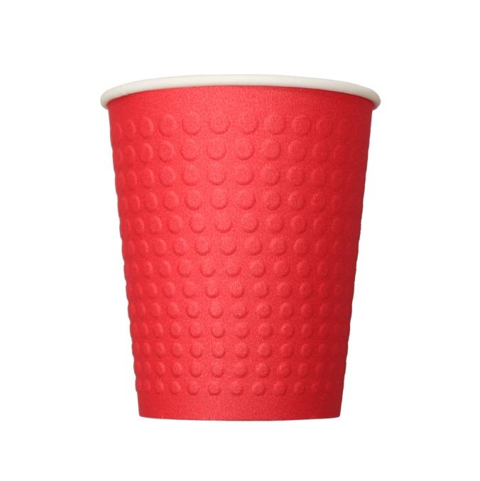 Бумажный стакан EcoCups кроко-конгрев Красный d=80 250 мл