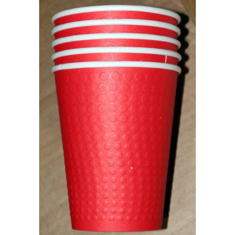 Бумажный стакан Eco Cups кроко-конгрев Красный d=90 350 мл