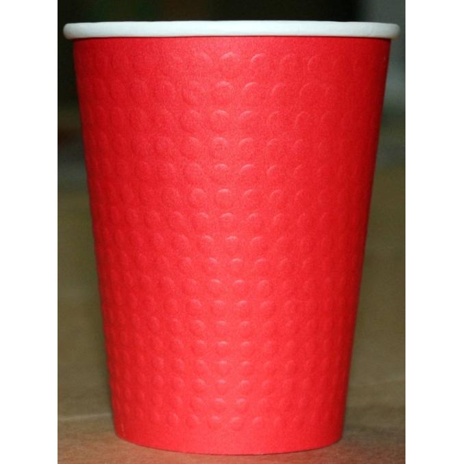 Бумажный стакан Eco Cups кроко-конгрев Красный d=90 350 мл