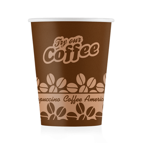Бумажный стакан EcoCups Try Our Coffee d=80 250 мл