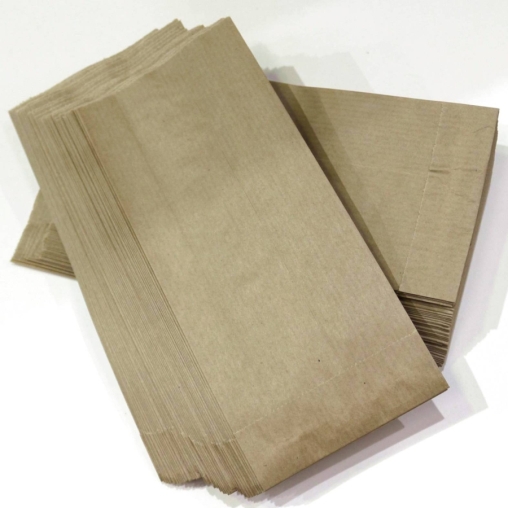 Пакет бумажный V-образный Крафт 90+40×205 мм