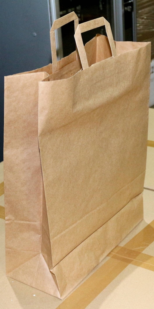 Крафт-пакет с плоскими ручками 350×150×450 мм