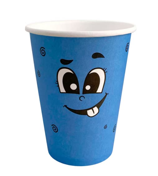 Бумажный стакан Ecopak Emoji голубой d=90 350 мл