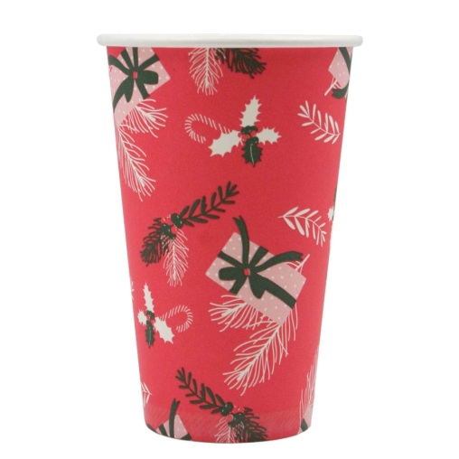 Бумажный стакан Подарки d=90 450 мл