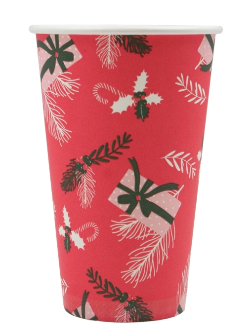 Бумажный стакан Подарки d=90 450 мл