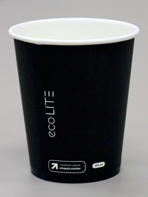 Бумажный стакан Ecopak Eco Lite Черный d=80 250 мл