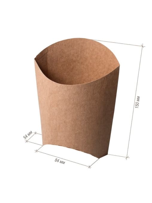 Упаковка для картофеля фри Ecofry-L Крафт 150×84×54 мм