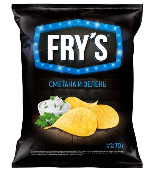 Чипсы FRYs соломка Сметана и зелень 90 г