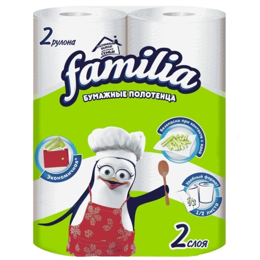 Полотенца бумажные 2-слойные Familia 2 рулона Полотенца бумажные 2-слойные Familia 2 рулона