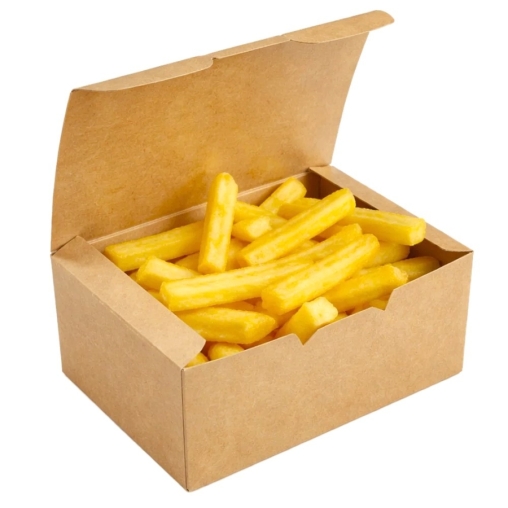 Контейнер для наггетсов DoECO BASE Fast Food Box L Крафт 150×91×70 мм