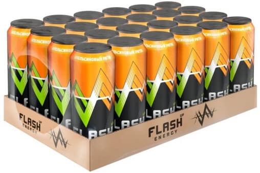Энергетический напиток Flash Up Energy Апельсиновый Ритм 450 мл ж/б