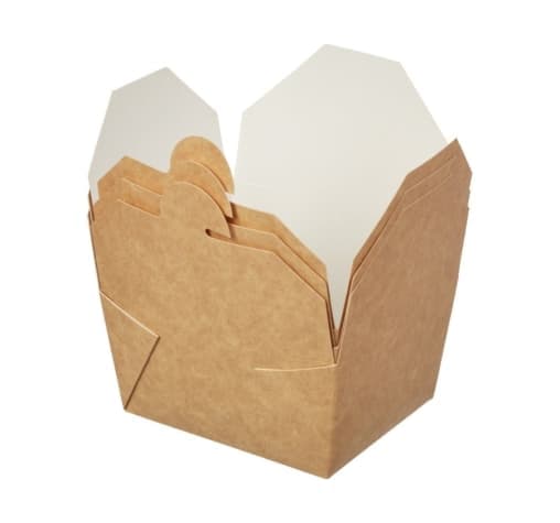 Контейнер бумажный Fold Box 600 мл крафт-белый 112×89×63 мм