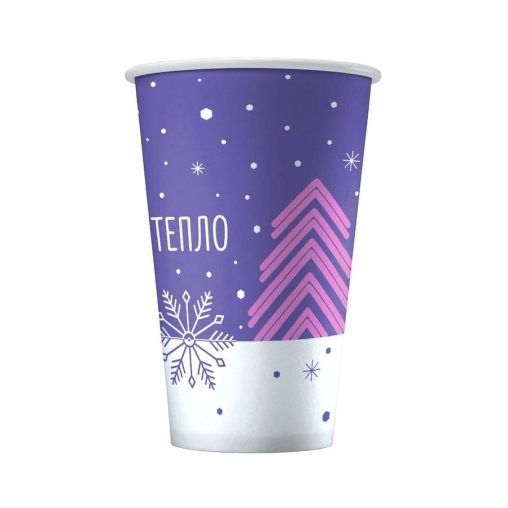 Бумажный стакан ТЕПЛО d=80 300 мл
