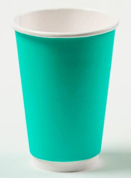 Бумажный стакан 2-слойный Бирюзовый d=90 450 мл