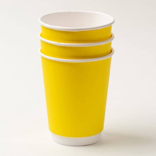 Бумажный стакан 2-слойный Желтый d=90 350мл