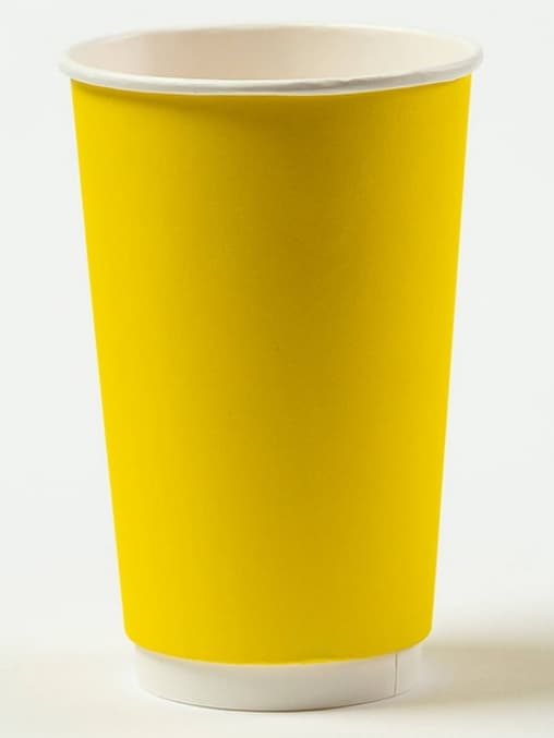 Бумажный стакан 2-слойный Жёлтый d=90 450 мл