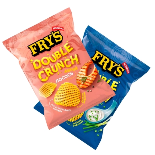Ассорти Особое рифление чипсы FRY’S картофельные Дикий лосось и Сметана-лук 70 г