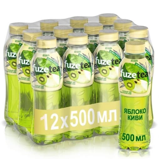 FuzeTea зеленый чай Яблоко Киви без сахара 500мл ПЭТ