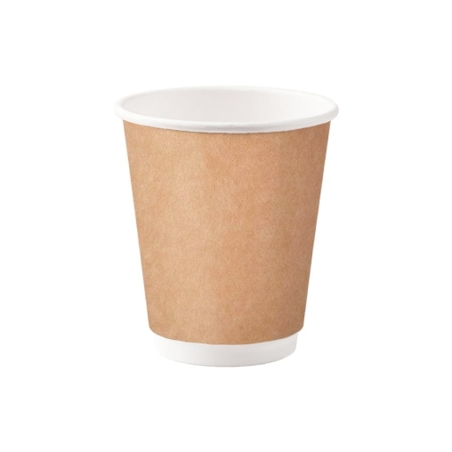 Стакан бумажный двухслойный GlobalCups Крафт d=80 250 мл