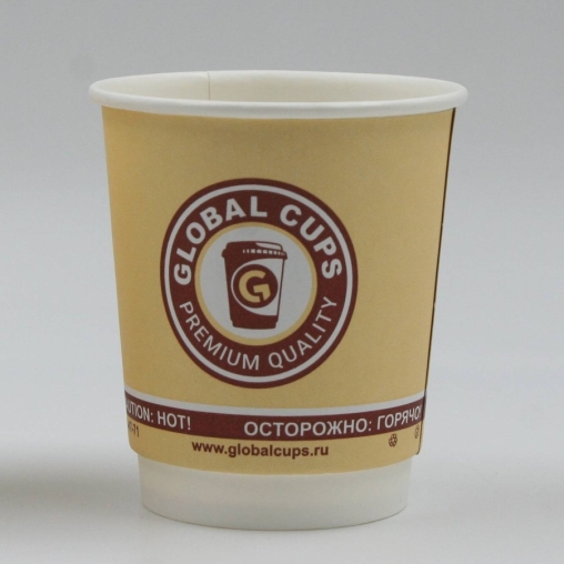 Стакан бумажный двухслойный GlobalCups PREMIUM quality d=80 250 мл