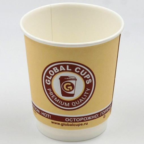Стакан бумажный двухслойный GlobalCups PREMIUM quality d=80 250 мл