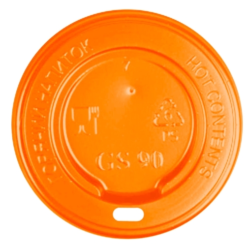 Крышка для стакана Оранжевая с открытым питейником d=90
