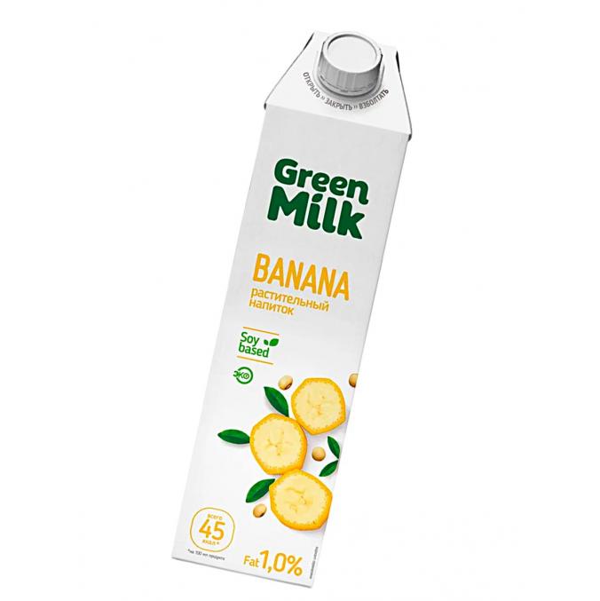 Молоко Green Milk Banana банановый на соевой основе 1000 мл