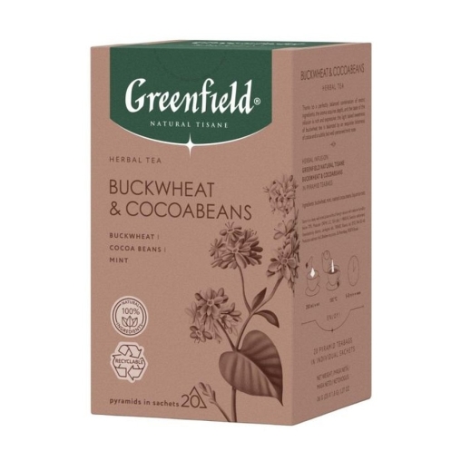 Чай Greenfield Natural Tisane травяной Buckwheat & Cocoabeans 20 пирам. × 1,8 г