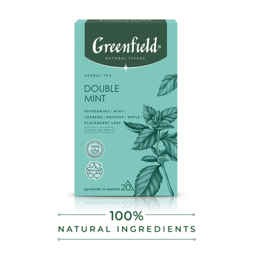 Чай Greenfield Natural Tisane травяной Double Mint 20 пирам. × 1,8 г
