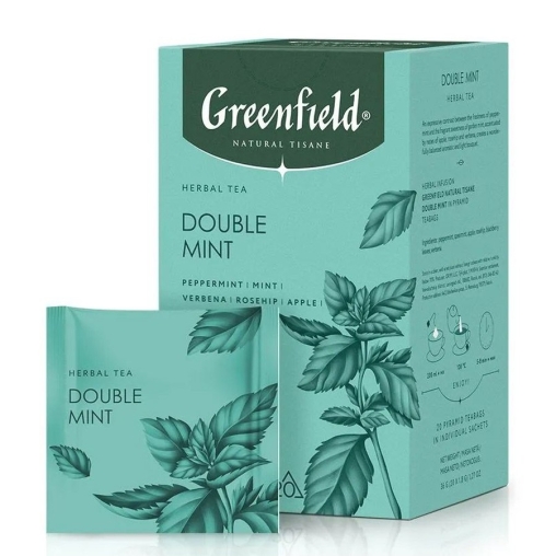 Чай Greenfield Natural Tisane травяной Double Mint 20 пирам. × 1,8 г