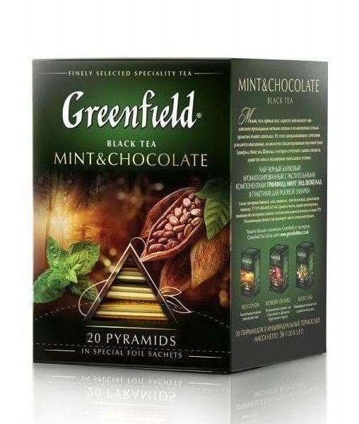 Чай черный Greenfield Mint & Chocolate 20 пирам. × 1,8 г