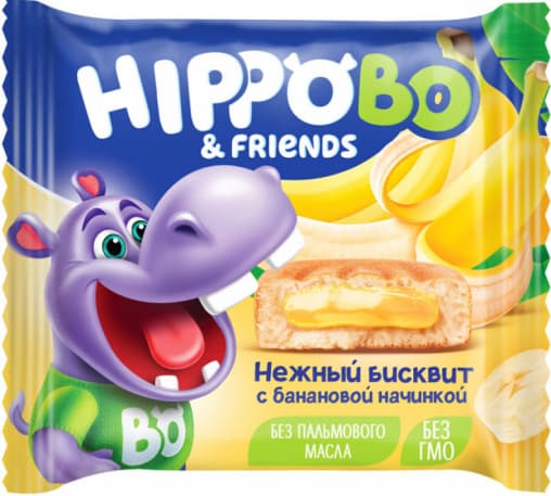 Бисквит Hippo Bo с банановой начинкой 32 г