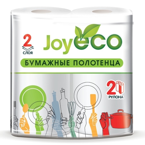 Полотенца бумажные 2-слойные JOY ECO 2 рулона Полотенца бумажные 2-слойные JOY ECO 2 рулона