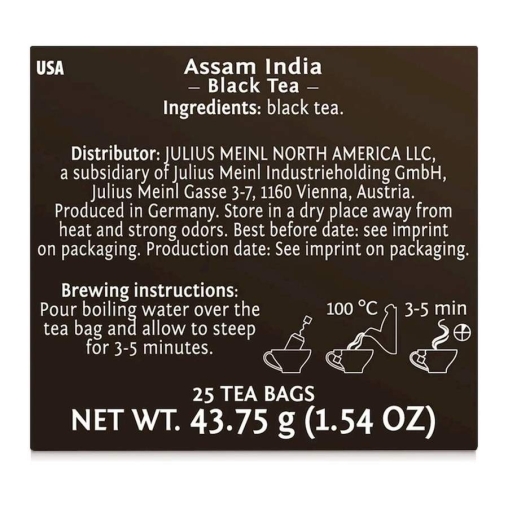 Чай черный Julius Meinl пакетированный премиум Assam India 25 пак.