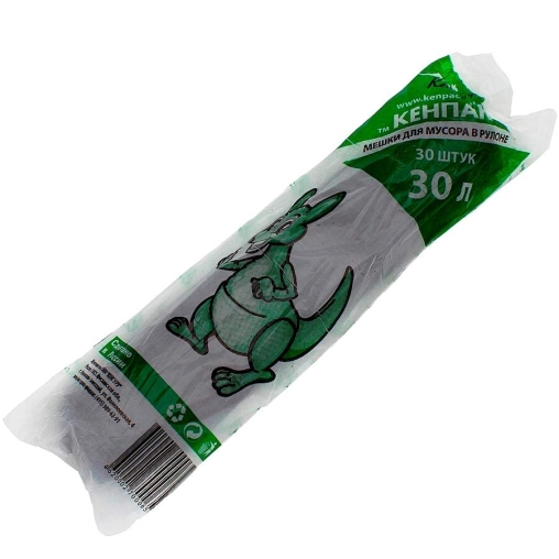 Мешки мусорные КЕНГО 30 л Черные 50×60 см 12 мкм в рулоне 30 шт.