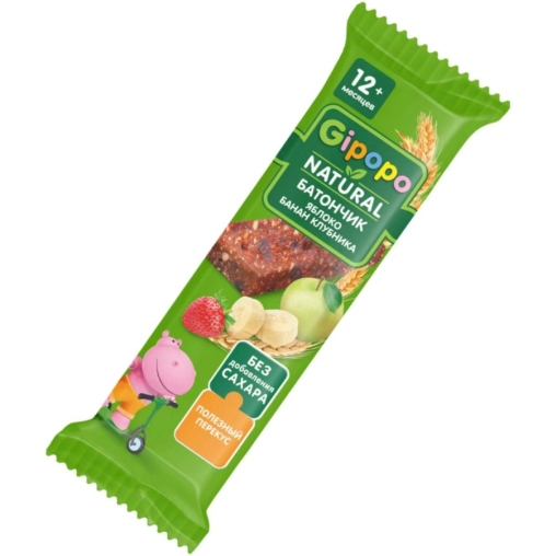 Детский злаковый батончик GIPOPO Яблоко Банан Клубника 20 г