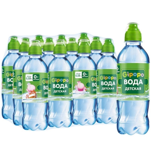 Вода детская артезианская GIPOPO без газа, 330 мл ПЭТ
