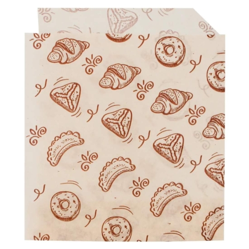 Жиростойкий бумажный уголок с принтом Выпечка 175×140 мм Крафт