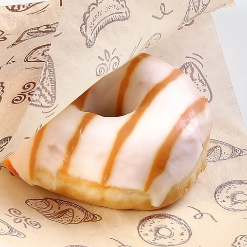 Жиростойкий бумажный уголок с принтом Выпечка 175×140 мм Крафт