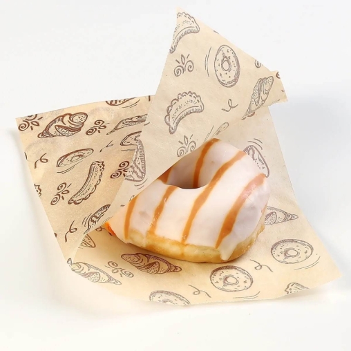 Жиростойкий бумажный уголок с принтом Выпечка 175×140 мм Крафт