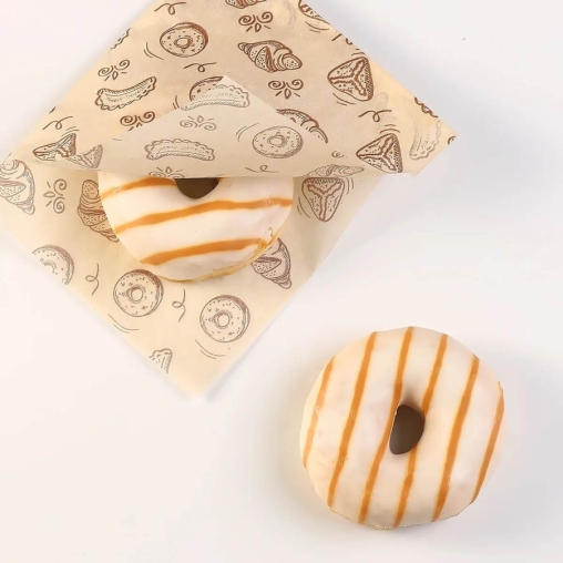 Жиростойкий бумажный уголок с принтом Выпечка 175×140 мм Крафт