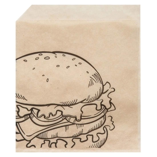 Жиростойкий бумажный уголок с принтом БУРГЕР 175×140 мм Крафт