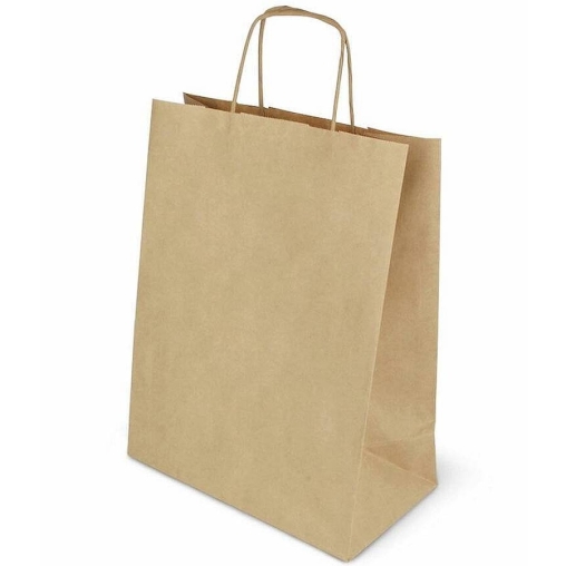 Крафт пакет 260×150×350 мм с кручеными ручками