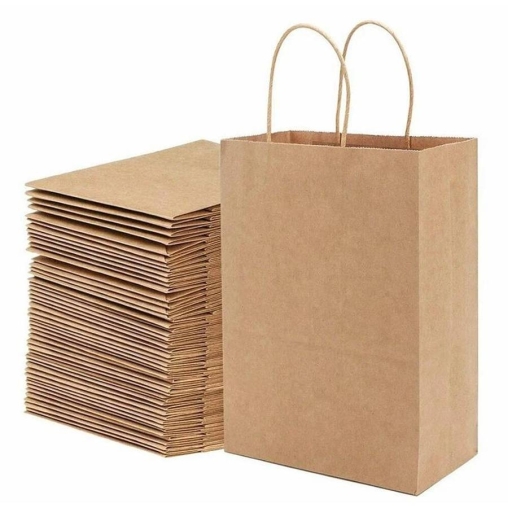 Крафт пакет 260×150×350 мм с кручеными ручками