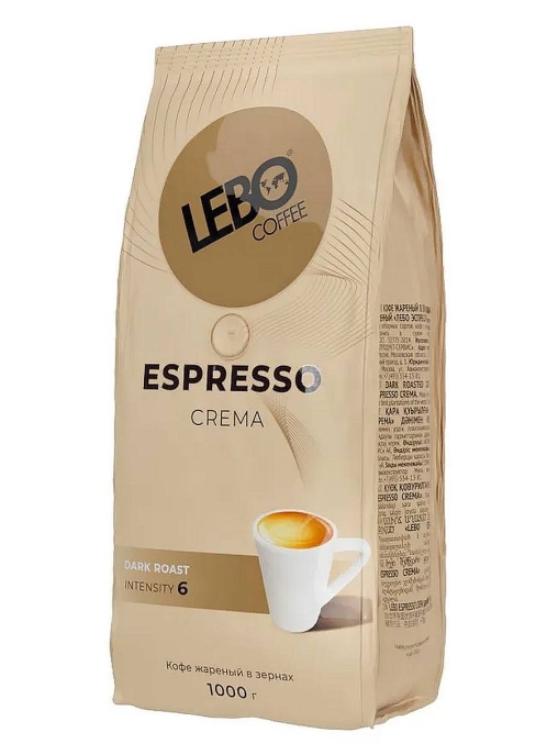 Кофе в зернах LEBO Espresso CREMA 1000 г