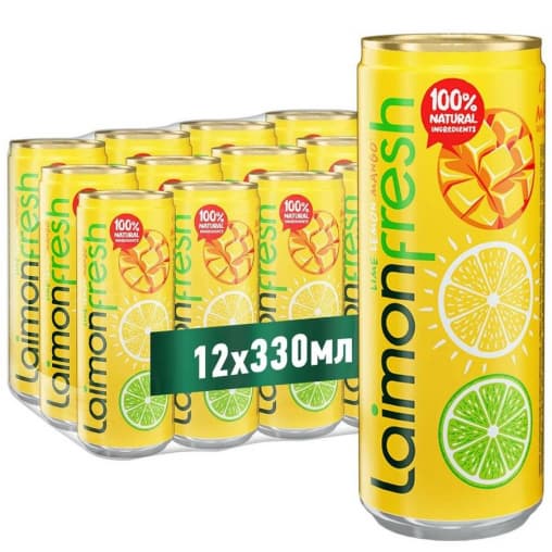 Газированный напиток Laimon Fresh Mango 330 мл ж/б