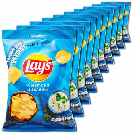 Чипсы Lays Сметана Зелень 37 г