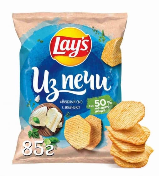 Чипсы Lays из печи Нежный Сыр Зелень 85 г