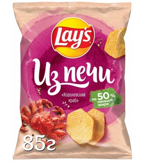 Чипсы Лейс LAYS из печи Королевский Краб 85г