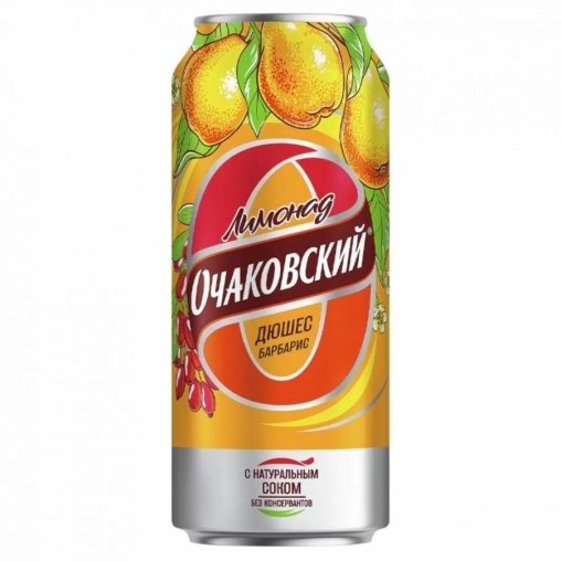 Лимонад газированный Очаково Дюшес Барбарис 450 мл ж/б